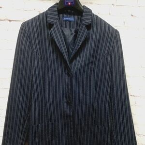 Karen Scott Women's Black Pinstripe Blazer